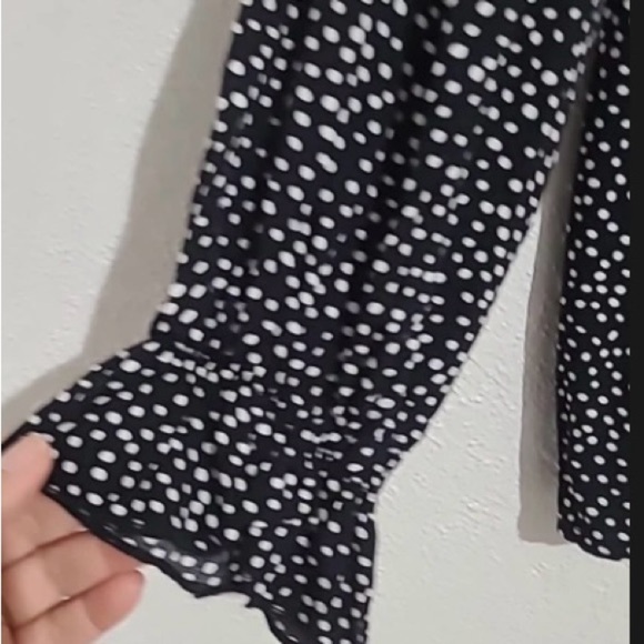 Suzanne Betro Black Top with White Dots - Picture 7 of 8